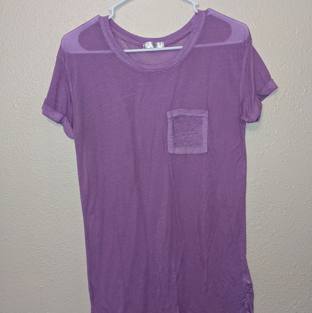 Sheer purple t shirt